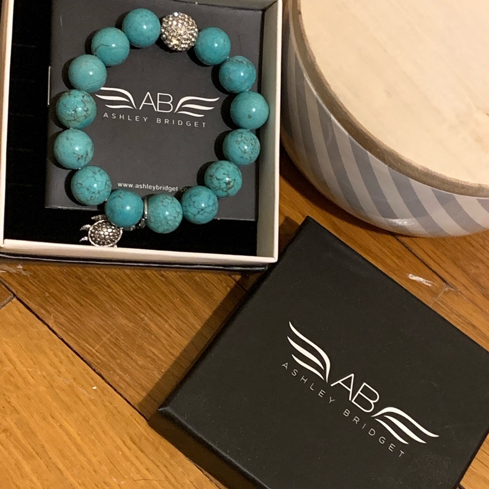 Ashley Bridget turquoise beaded charm bracelet